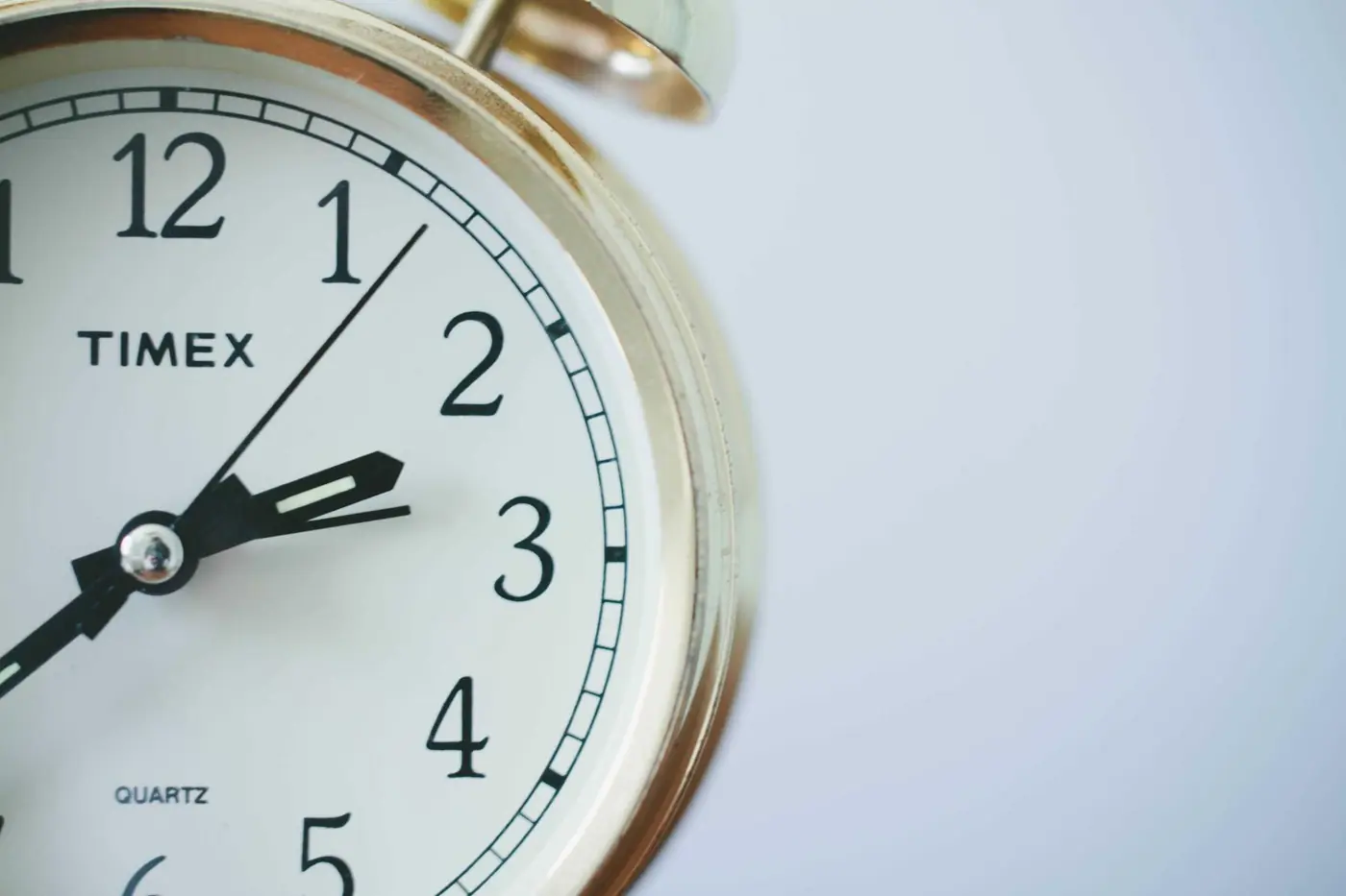 Close-up of an alarm clock face