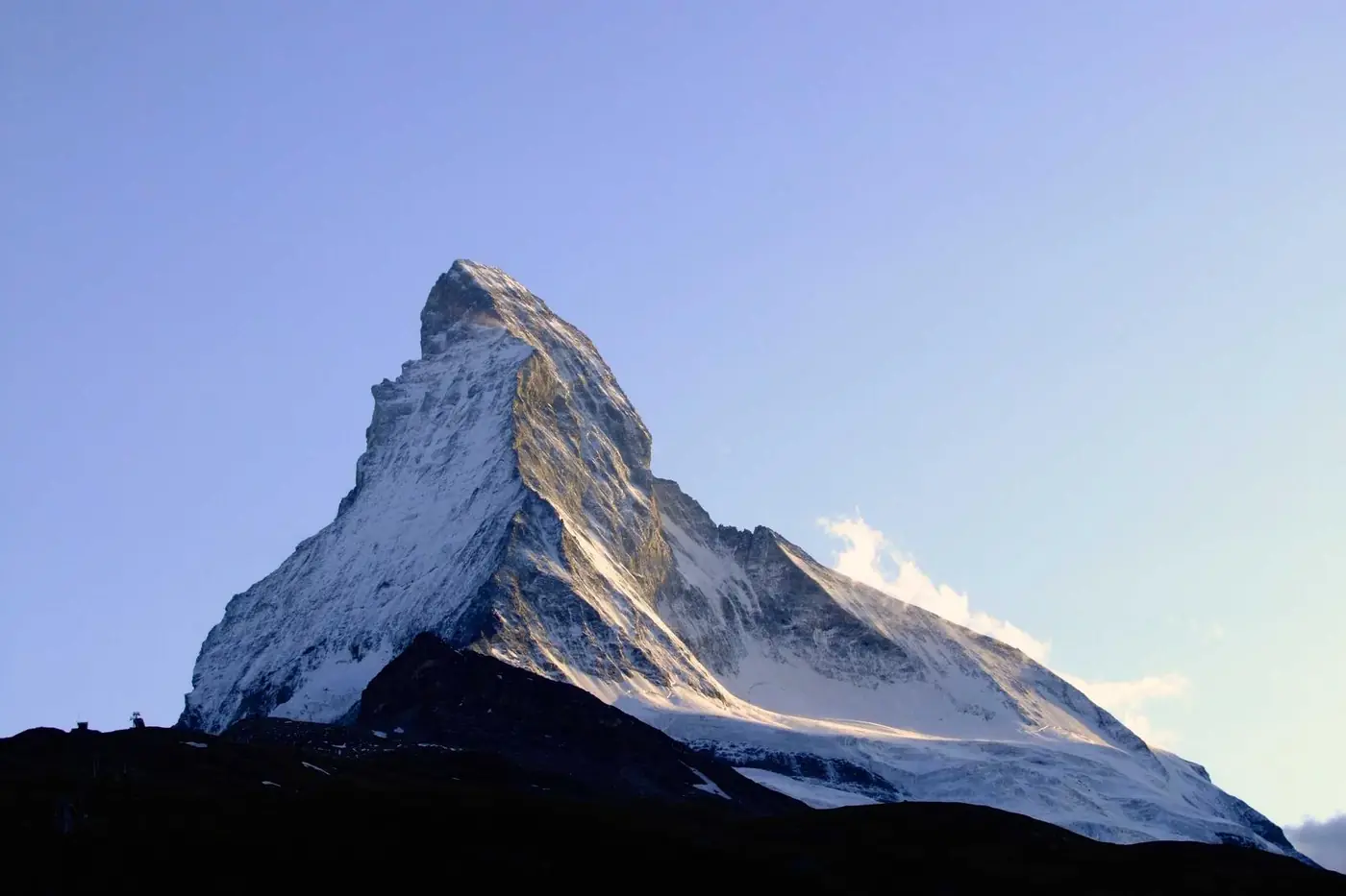 Sharp snow-capped mountain peak